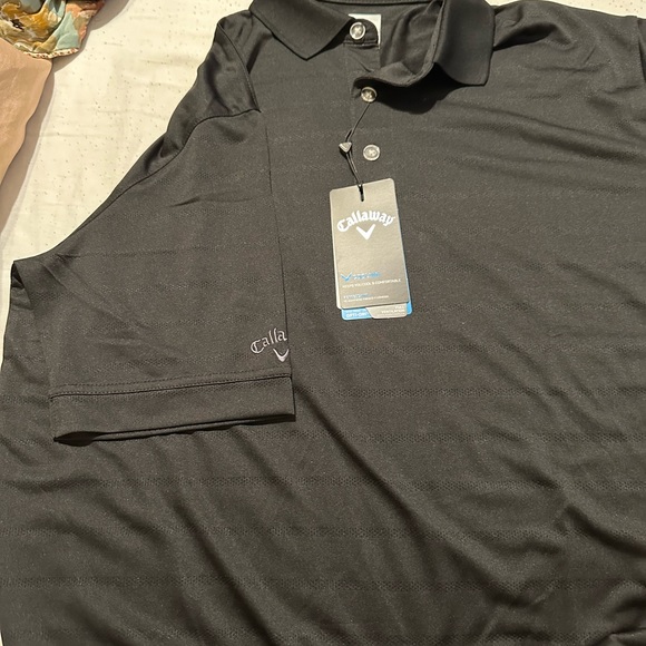 NEW Callaway Opti Dri Black Polyester Golf Polo Shirt Mens Size Medium NWT - Picture 3 of 6